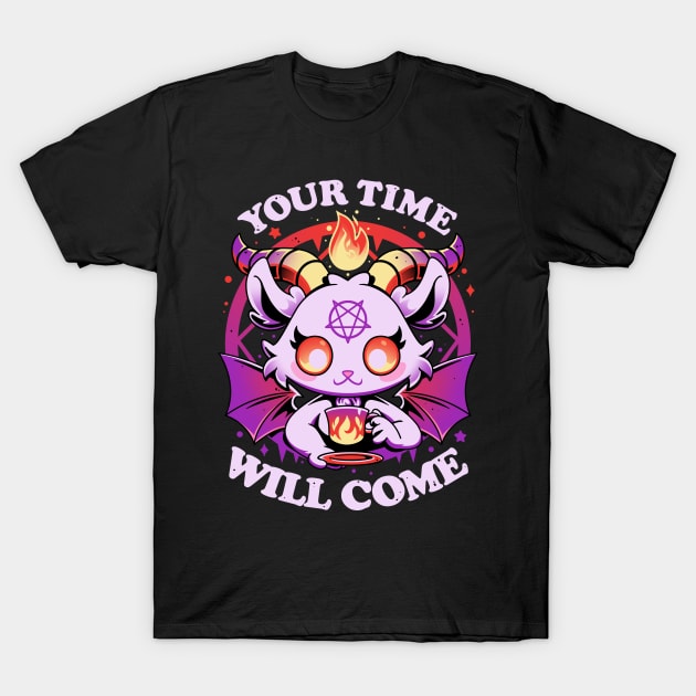 Teatime in Hell - Cute Baphomet Demon T-Shirt by Snouleaf
